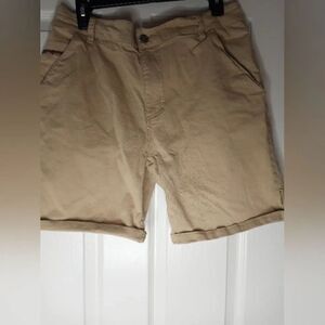 Flylow Gear 36 Khaki Beige Pockets Zipper Cotton Blend Casual Men's Shorts